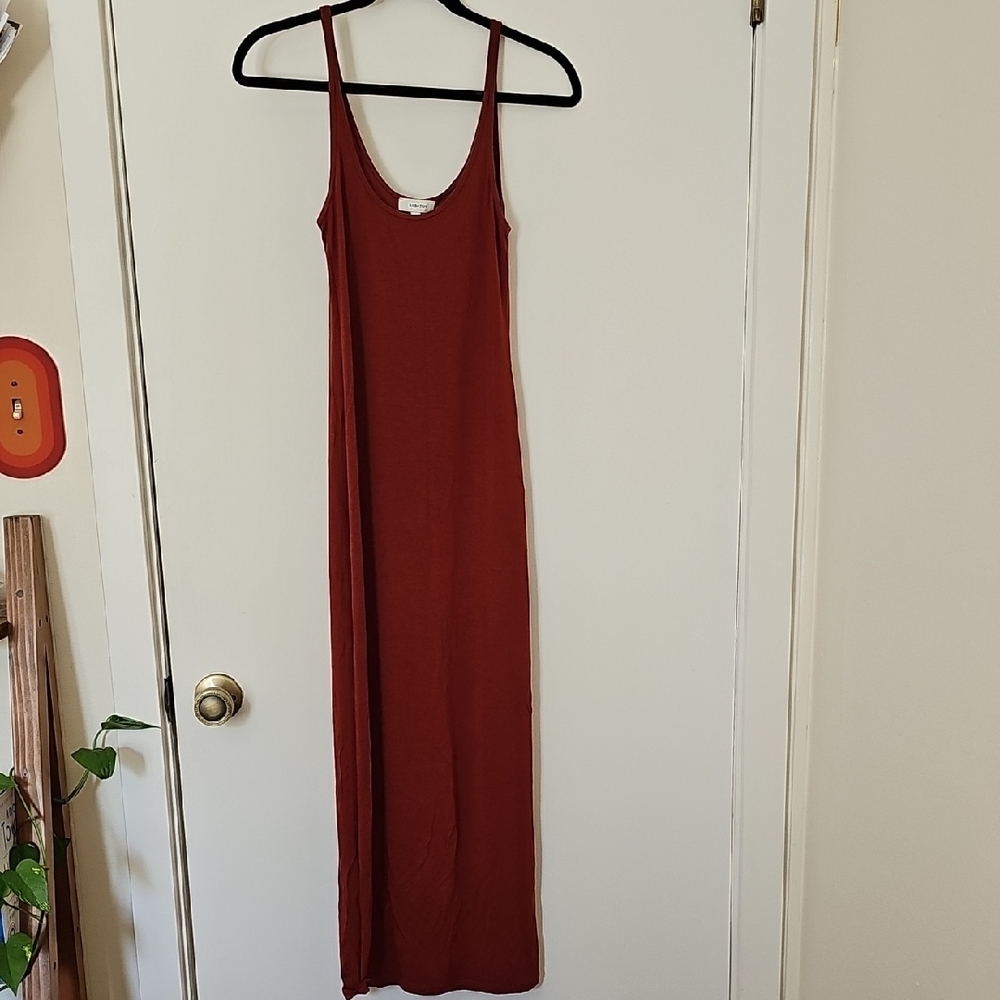 Babaton Red Knit Tank Maxi Dress
